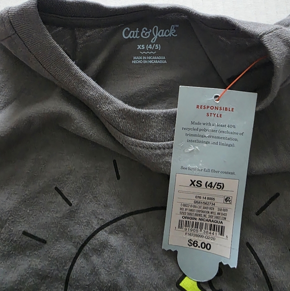 NWT Cat & Jack Gray T-Shirt with Lightbulb Design Size: XS (4/5) - Picture 3 of 4